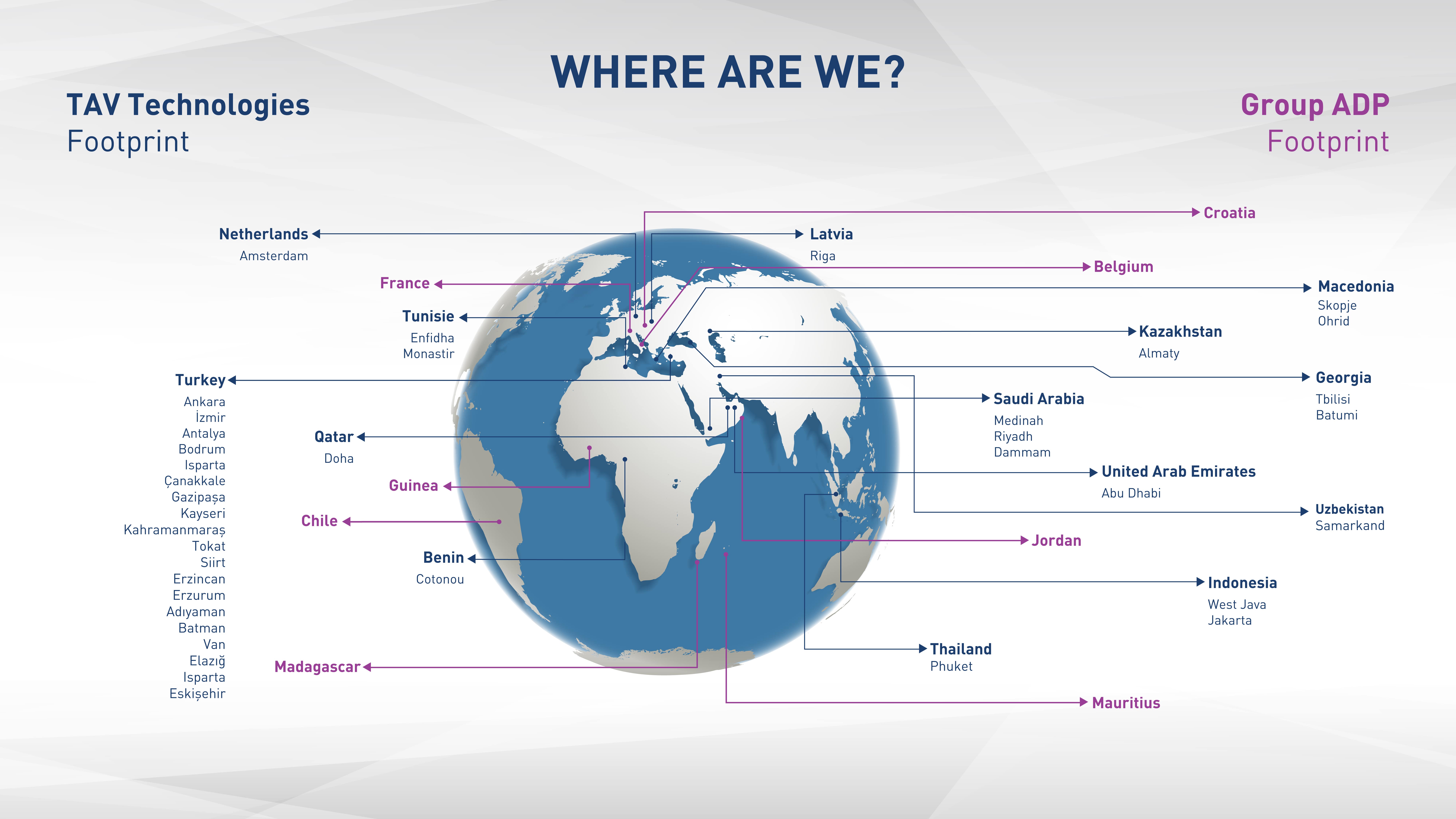 TAV Technologies world map